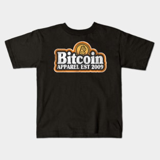 Vintage Bitcoin Logo Est 2009 Retro Funny BTC Gift Kids T-Shirt